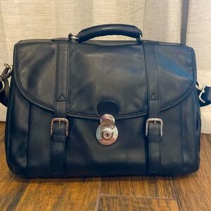 Luxury Black Leather Briefcase LIKE NEW